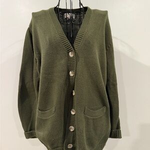 Monterey Bay Forest Green Cardigan Sweater
